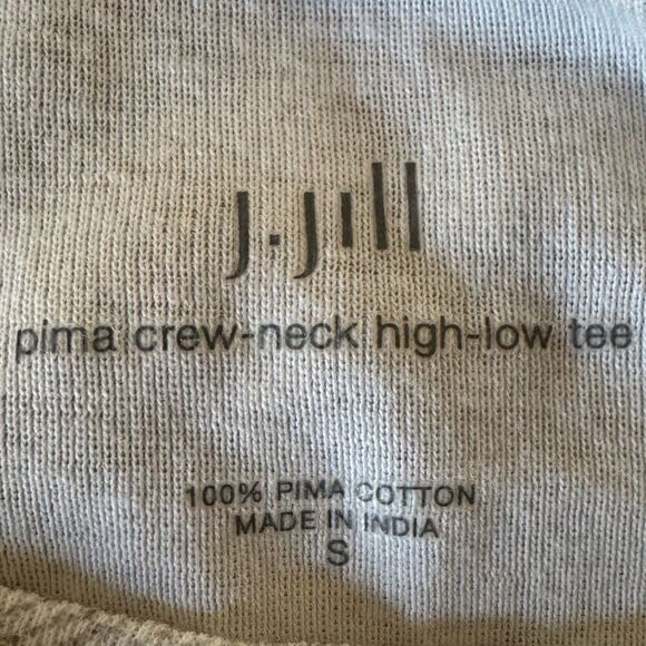 J. Jill Pima Crew Neck High Low Tee Top Size Small - Picture 3 of 5